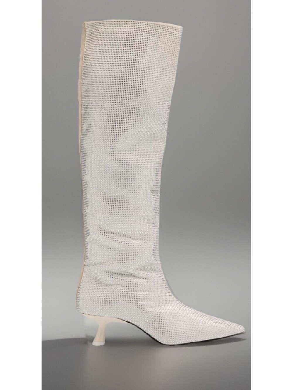 New SIMON MILLER  Size 8 Crystal Tall Kuki Boot In Metallic Silver Free Shipping